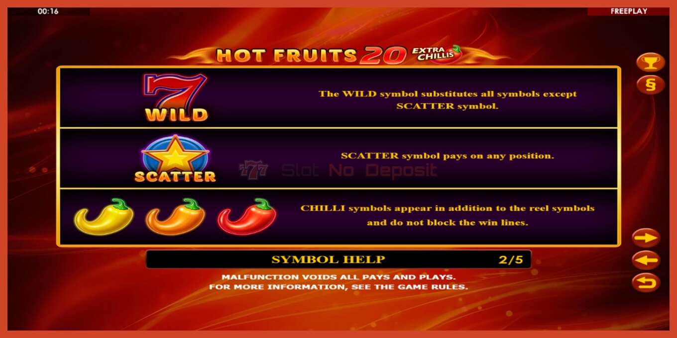 Slot screenshot: Hot Fruits 20 Extra Chillis bez depozita, broj - 5