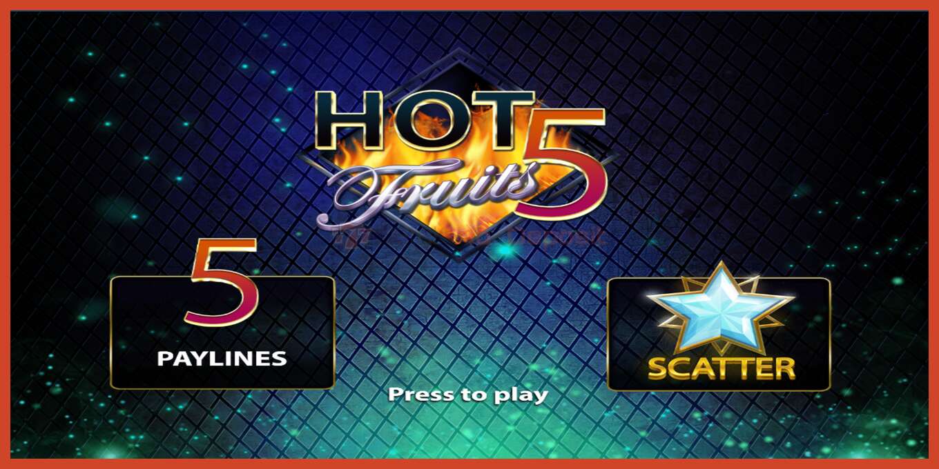 Slot screenshot: Hot Fruits 5 no deposit, number - 1