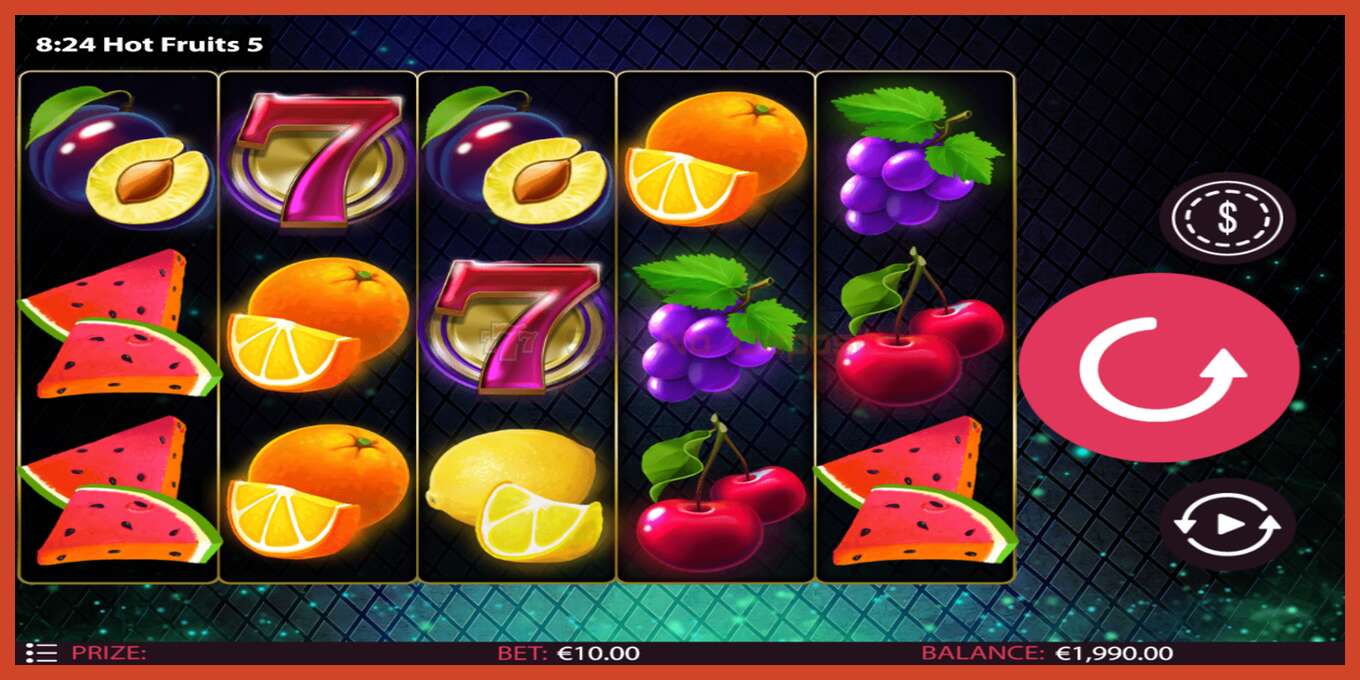 Slot screenshot: Hot Fruits 5 no deposit, number - 2