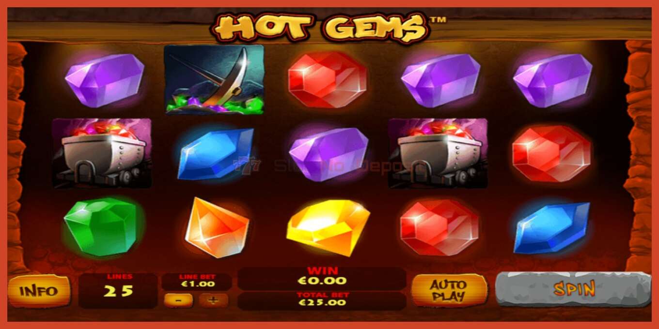 Slot screenshot: Hot Gems no deposit, number - 1