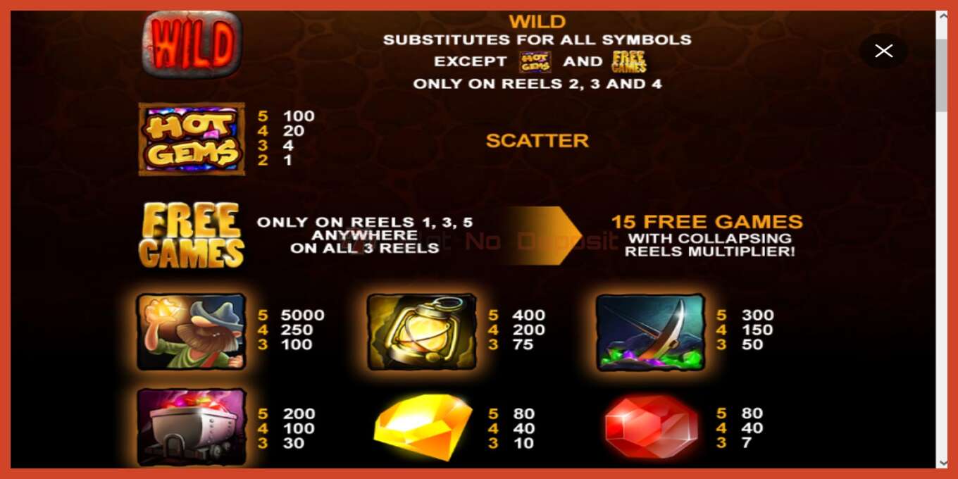 Slot screenshot: Hot Gems no deposit, number - 3