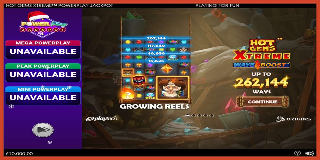 Slot screenshot: Hot Gems Xtreme PowerPlay Jackpot no deposit, number - 1