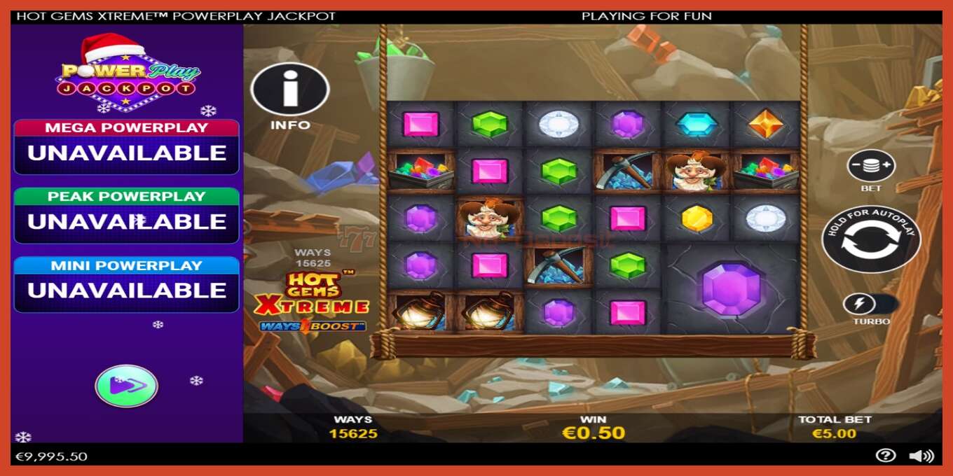 Slot screenshot: Hot Gems Xtreme PowerPlay Jackpot no deposit, number - 2