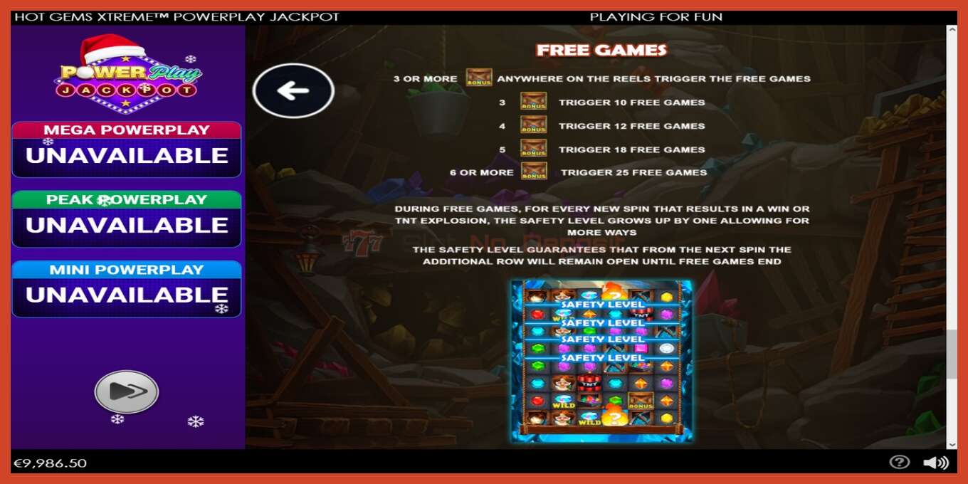 Slot screenshot: Hot Gems Xtreme PowerPlay Jackpot no deposit, number - 6