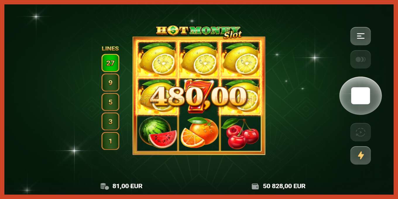 老虎机截图: Hot Money Slot 没有押金, 数字 - 5