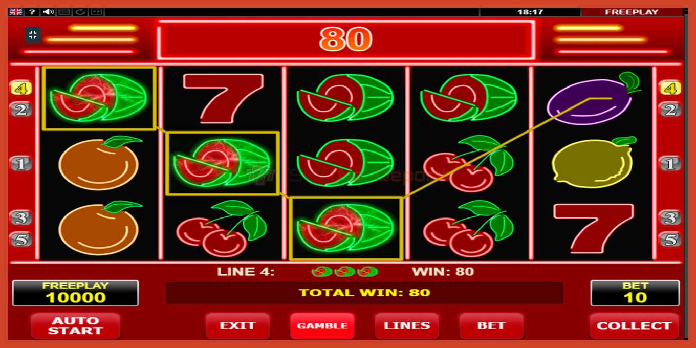 Slot screenshot: Hot Neon no deposit, number - 3