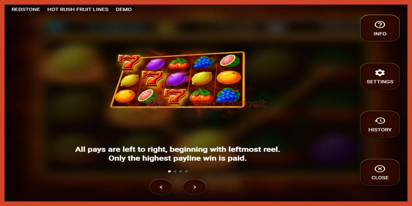 Slot skrinshoti: Hot Rush Fruit Lines depozit yoq, raqam - 4