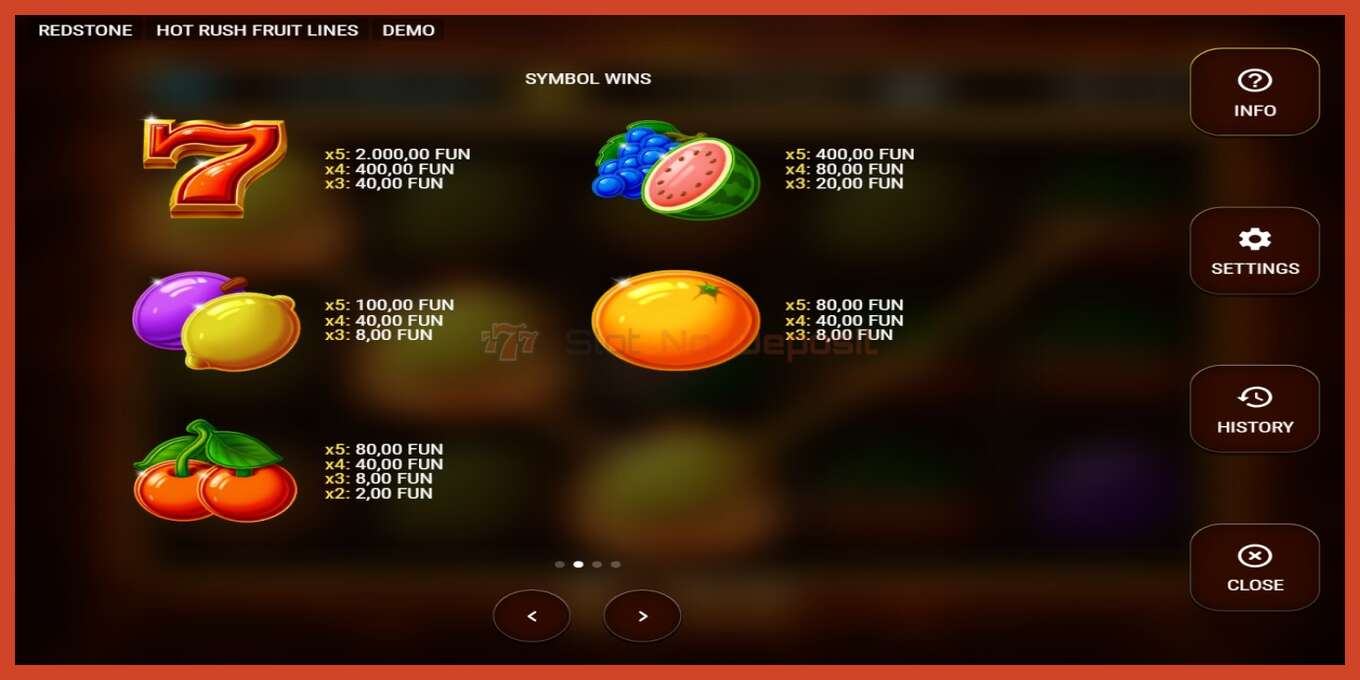 Slot skrinshoti: Hot Rush Fruit Lines depozit yoq, raqam - 5