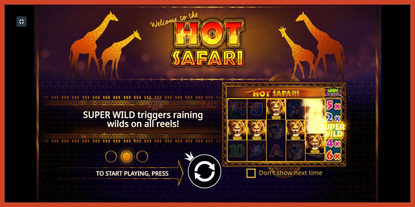 Slot screenshot: Hot Safari no deposit, number - 1