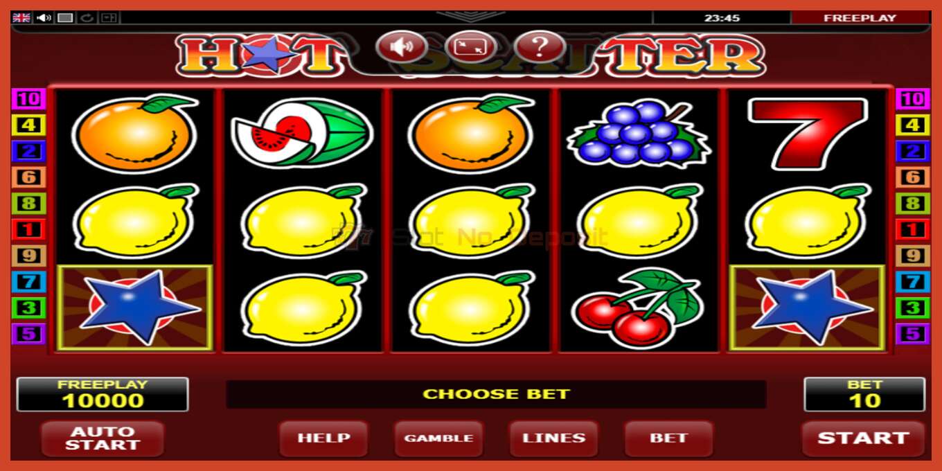 Slot screenshot: Hot Scatter no deposit, number - 2