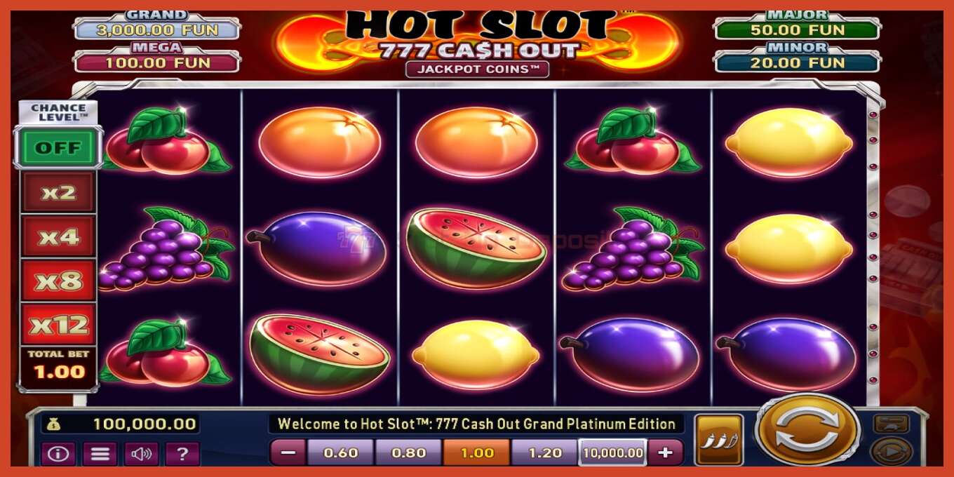 স্লট স্ক্রিনশট: Hot Slot: 777 Cash Out Grand Platinum Edition কোন আমানত, সংখ্যা - 1