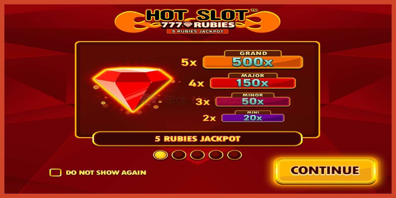 Pesa ekraanipilt: Hot Slot 777 Rubies Extremely Light deposiiti pole, number - 1