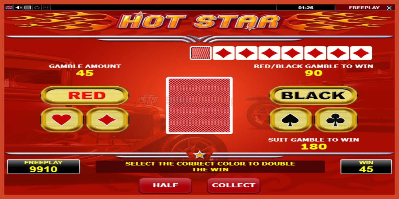 Slot screenshot: Hot Star no deposit, number - 4