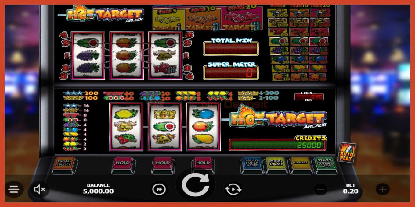 Slot screenshot: Hot Target Arcade no deposit, number - 1