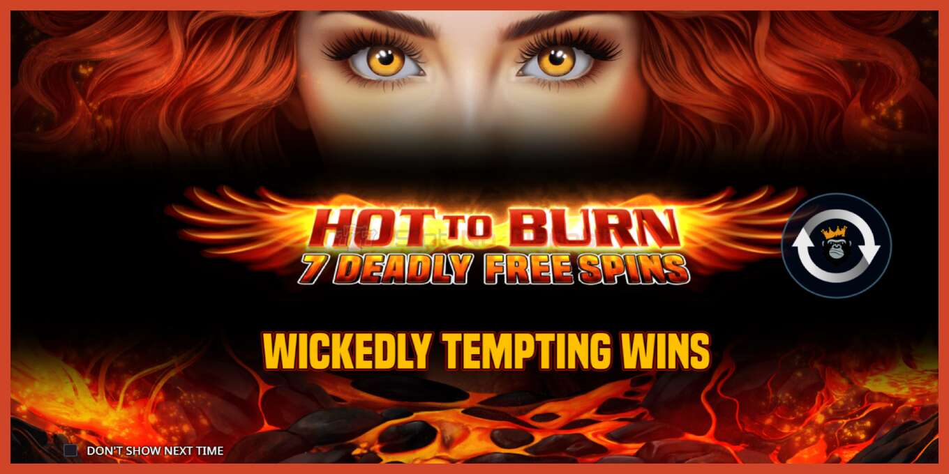 צילום מסך של חריץ: Hot to Burn - 7 Deadly Free Spins ללא פיקדון, מִספָּר - 1