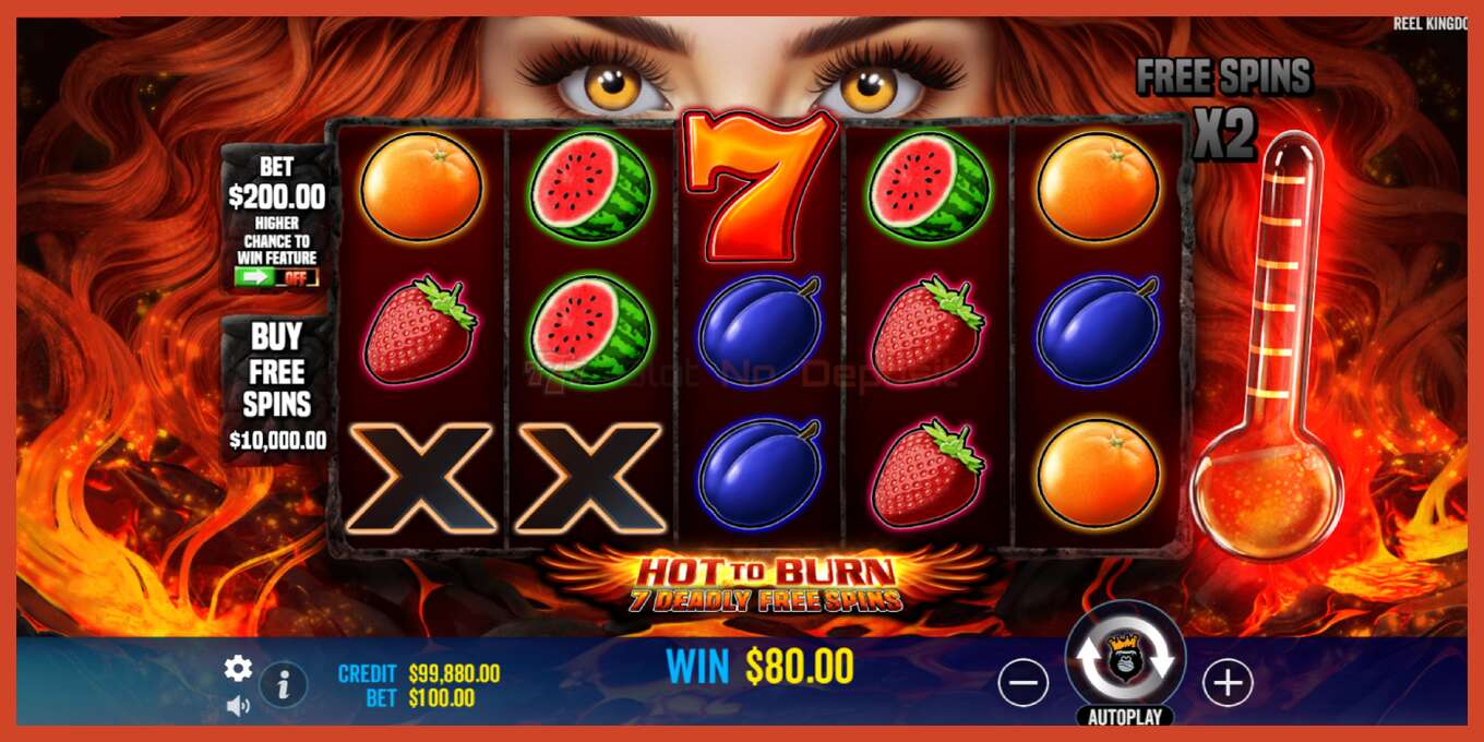 צילום מסך של חריץ: Hot to Burn - 7 Deadly Free Spins ללא פיקדון, מִספָּר - 3