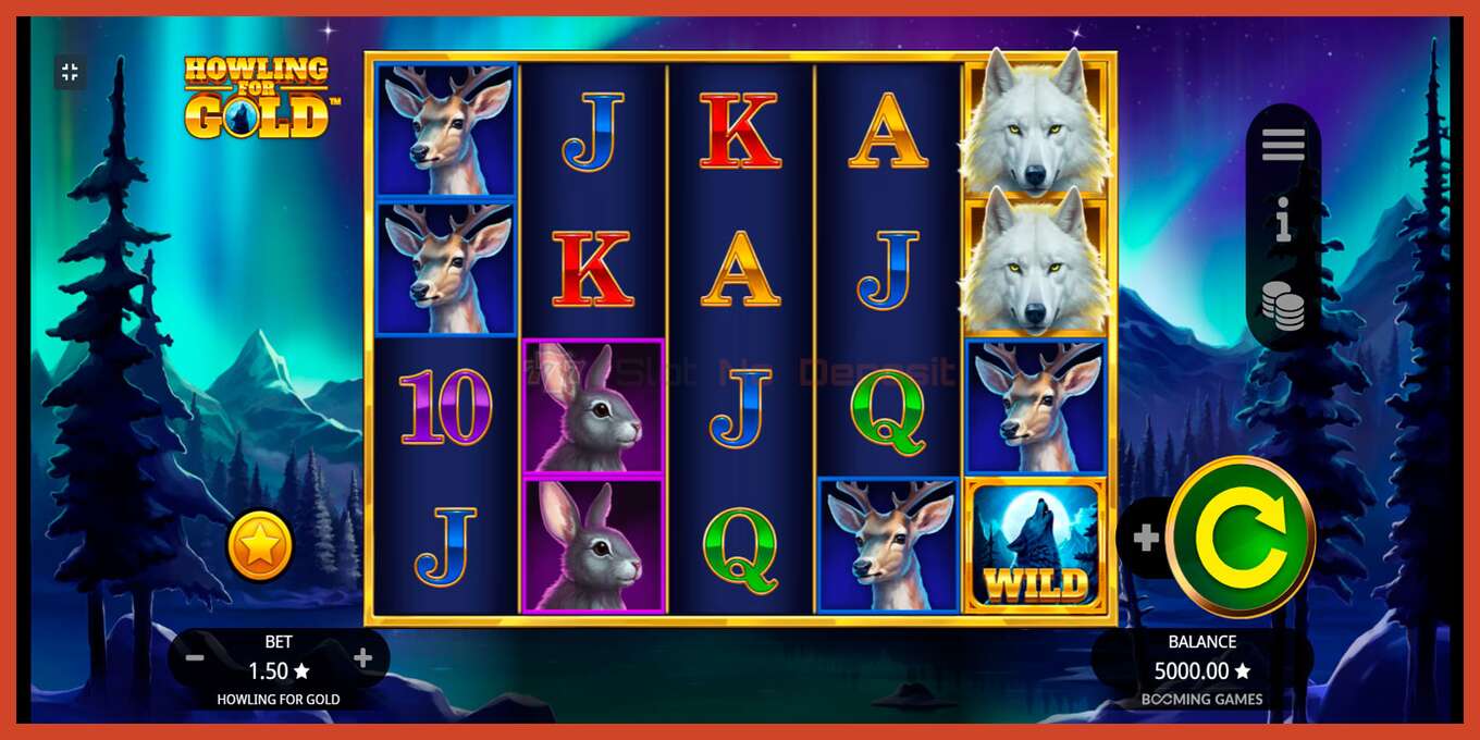 Captura de pantalla do slot: Howling for Gold sen depósito, número - 1