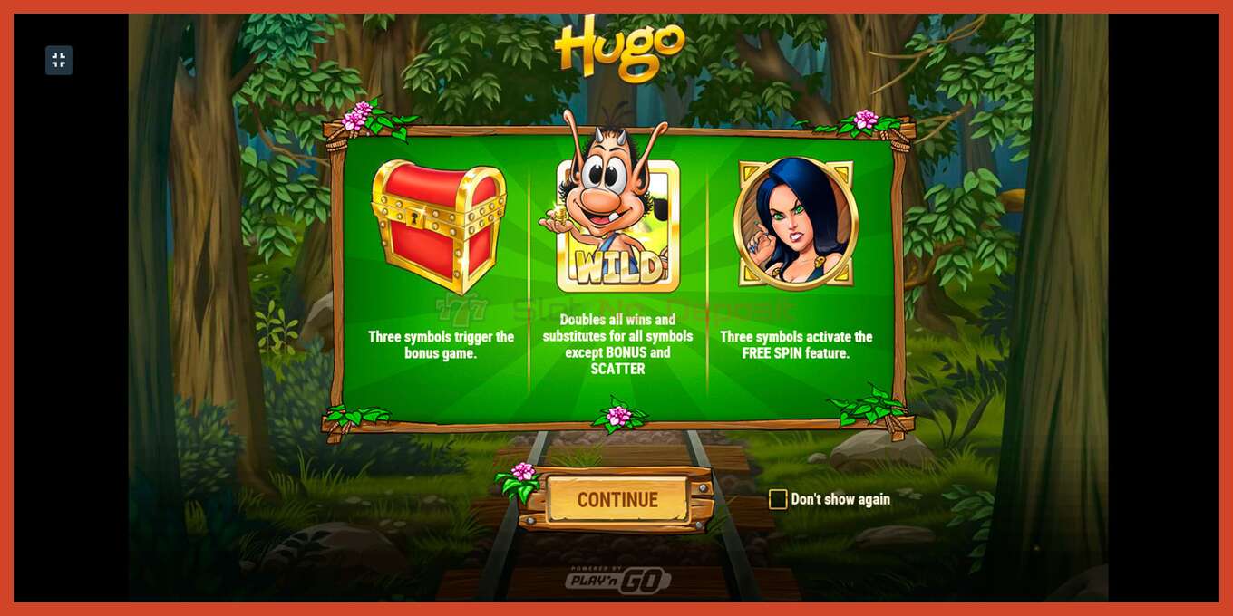 Slot screenshot: Hugo no deposit, number - 1