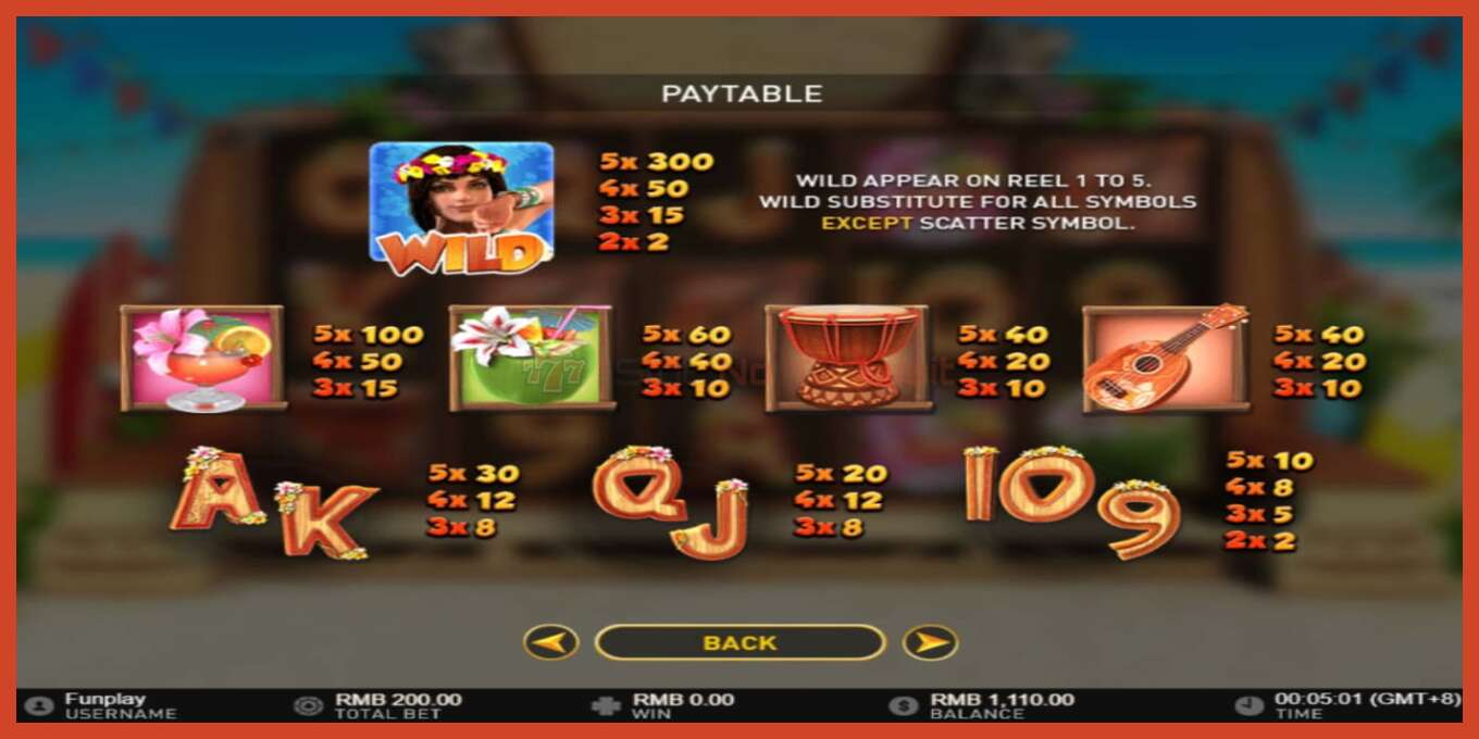 Slot screenshot: Hula Girl no deposit, number - 5