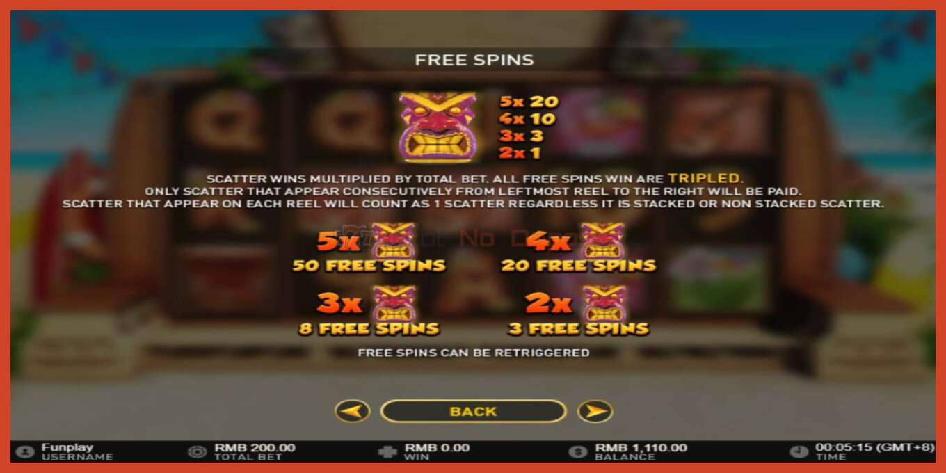 Slot screenshot: Hula Girl no deposit, number - 7