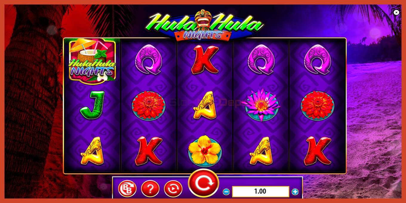 Slot скриншоту: Hula Hula Nights депозит жок, саны - 1