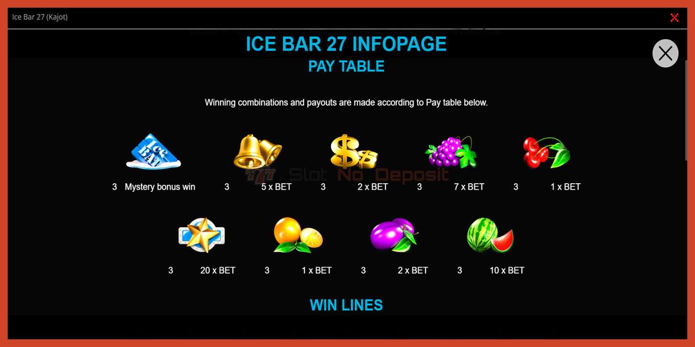 Скріншот слоту: Ice Bar 27 без депозиту, номер - 2