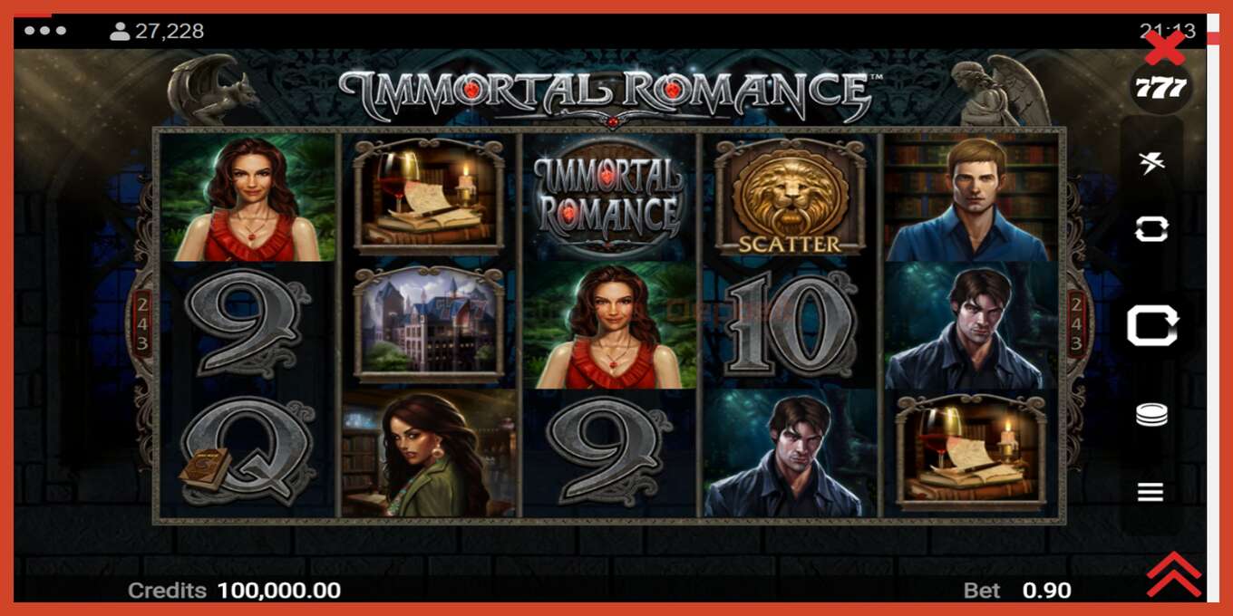 Slot screenshot: Immortal Romance no deposit, number - 2