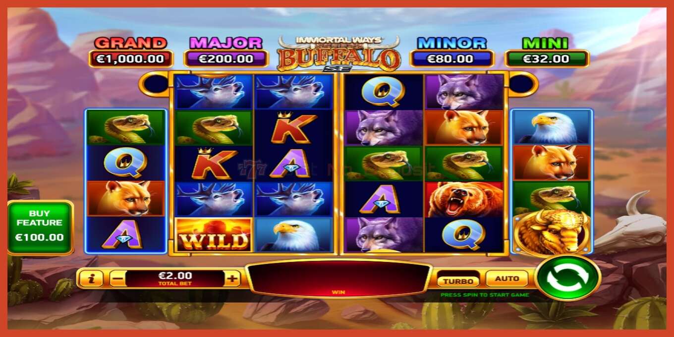 Slot screenshot: Immortal Ways Buffalo SE no deposit, number - 1