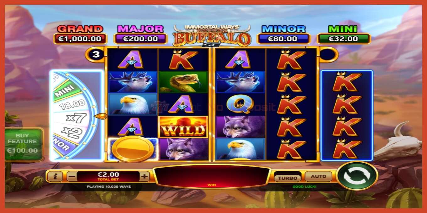 Slot screenshot: Immortal Ways Buffalo SE no deposit, number - 2