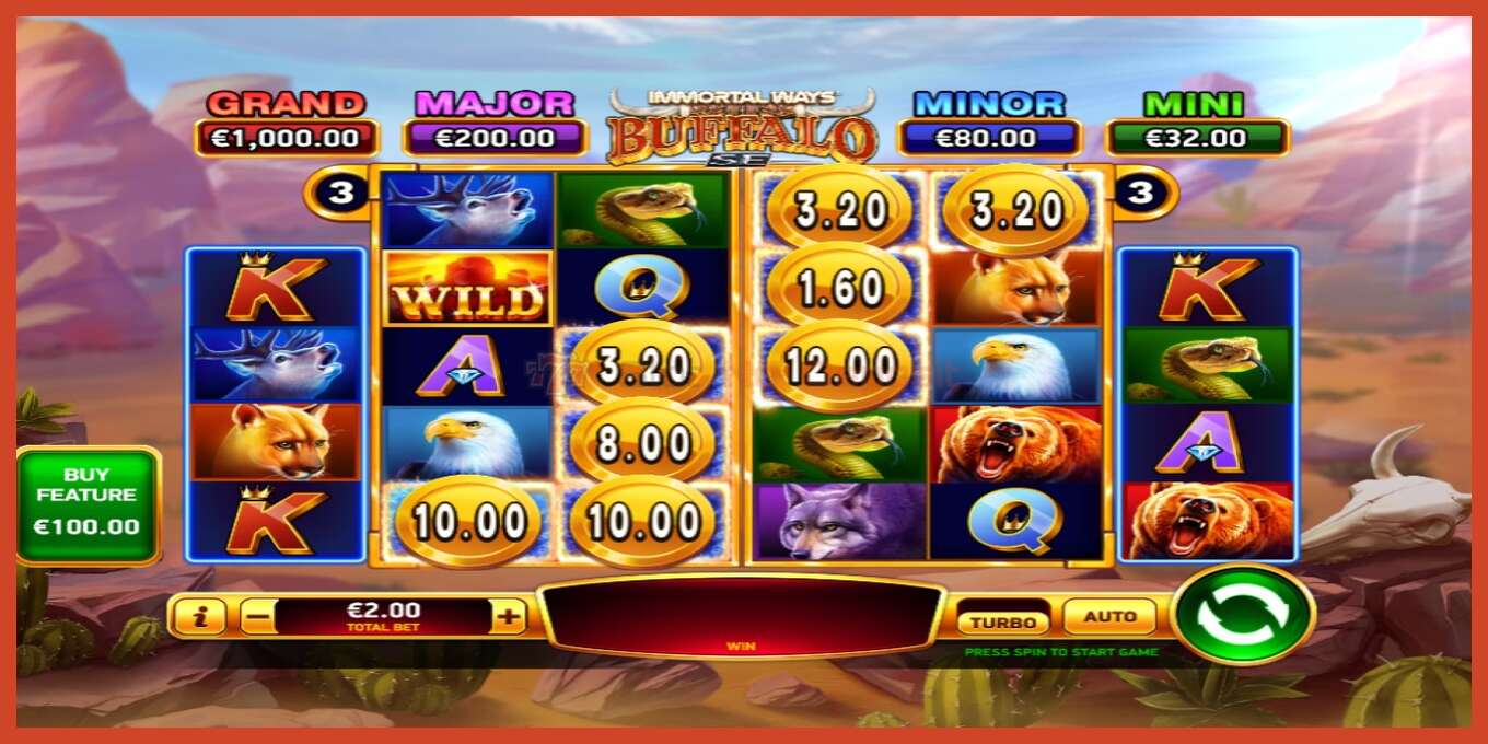 Slot screenshot: Immortal Ways Buffalo SE no deposit, number - 3