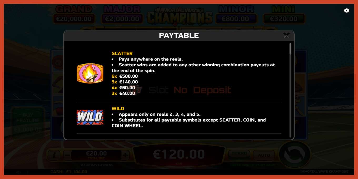 Slot screenshot: Immortal Ways Champions no deposit, number - 5