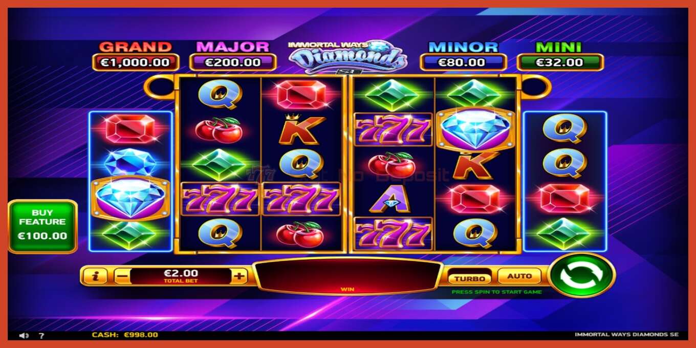 Slot screenshot: Immortal Ways Diamonds SE hakuna amana, nambari - 2