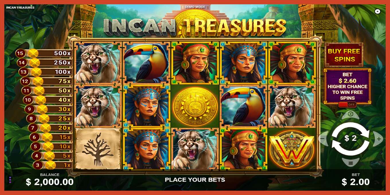 Слот скриншоты: Incan Treasures депозит жоқ, саны - 2