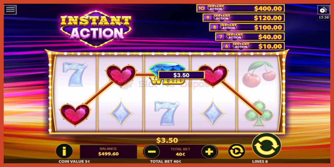 Slot screenshot: Instant Action no deposit, number - 3