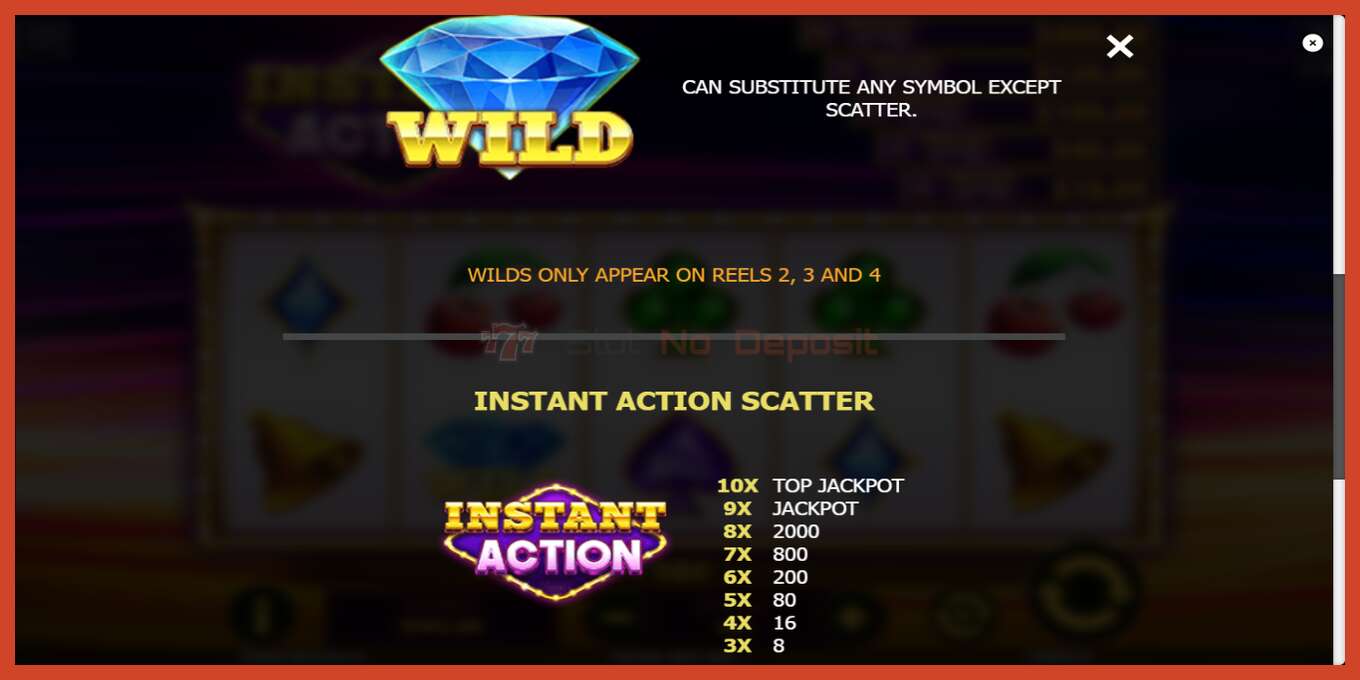 Slot screenshot: Instant Action no deposit, number - 6