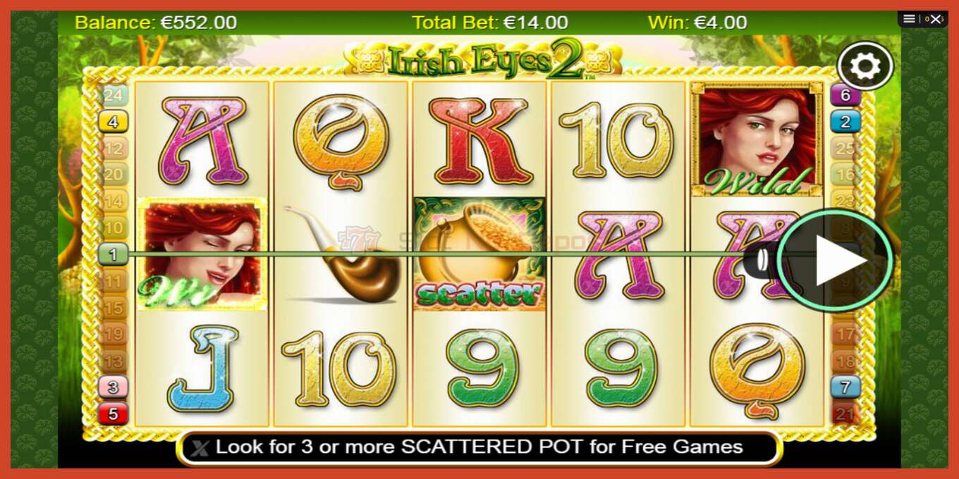 Slot screenshot: Irish Eyes 2 no deposit, number - 3