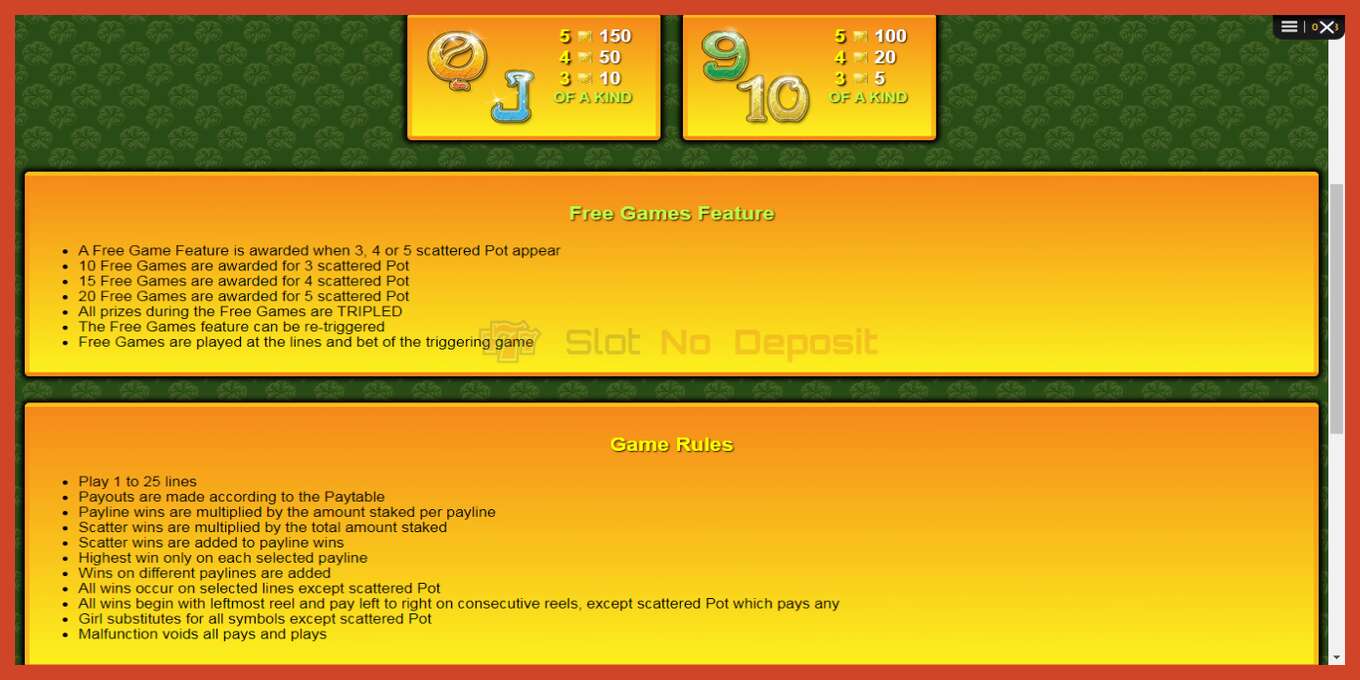 Slot screenshot: Irish Eyes 2 no deposit, number - 6