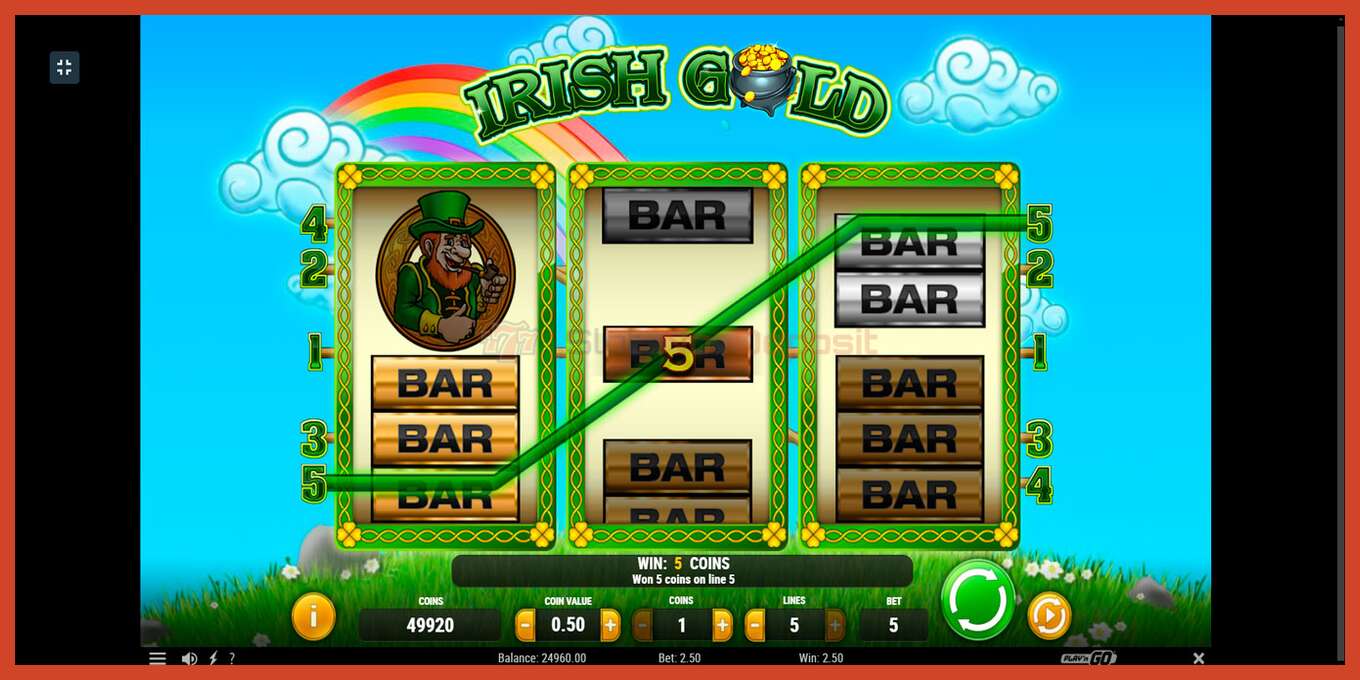 Slot screenshot: Irish Gold no deposit, number - 3