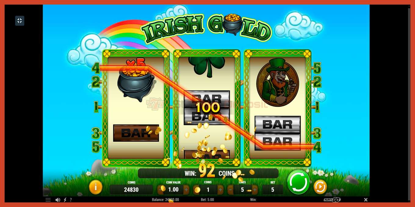 Slot screenshot: Irish Gold no deposit, number - 5