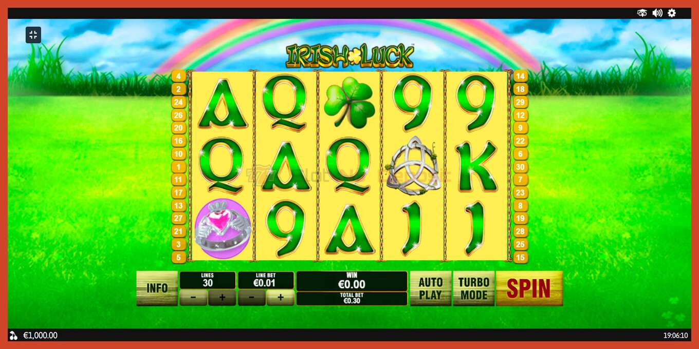 Slot screenshot: Irish Luck no deposit, number - 1