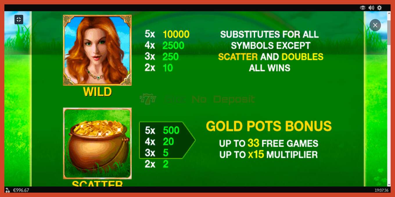 Slot screenshot: Irish Luck no deposit, number - 6