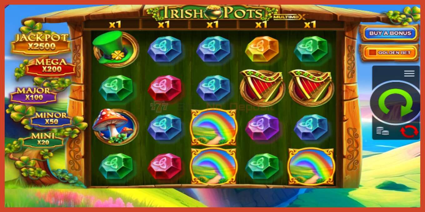 Slot скриншоту: Irish Pots MultiMax депозит жок, саны - 3