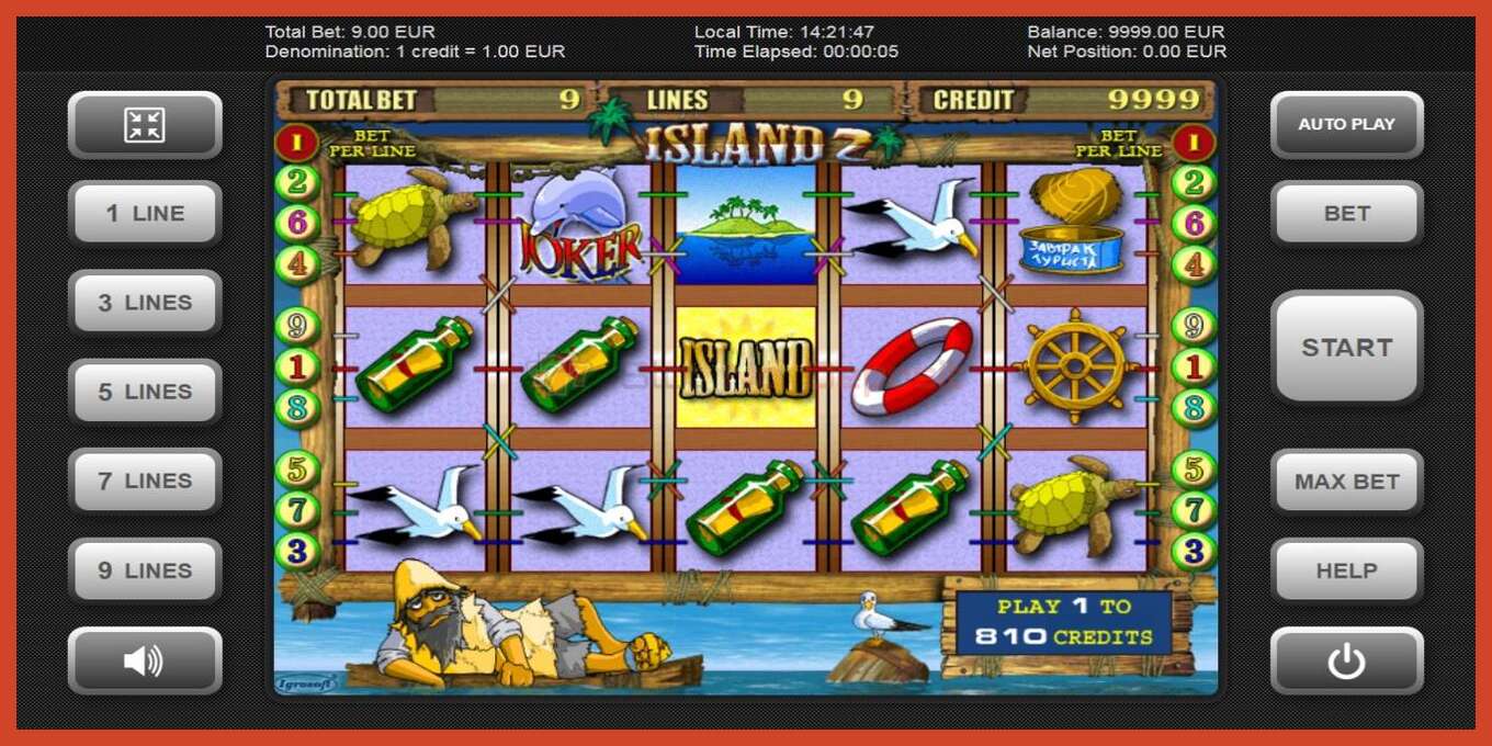 Slot screenshot: Island 2 no deposit, number - 1