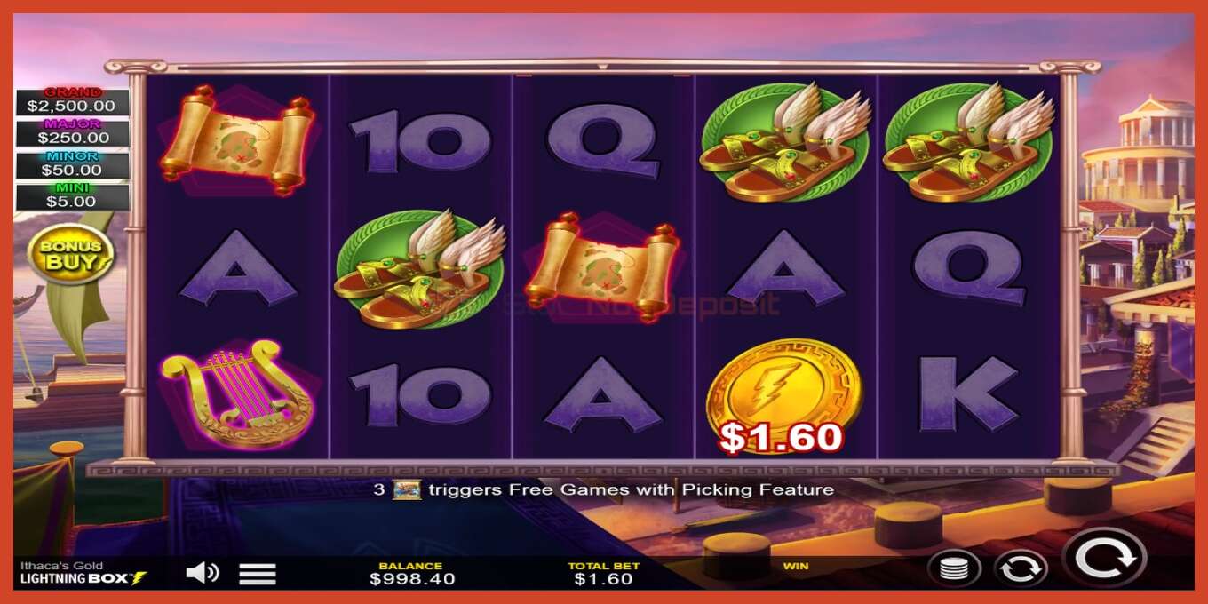 Slot screenshot: Ithacas Gold bez depozita, broj - 2