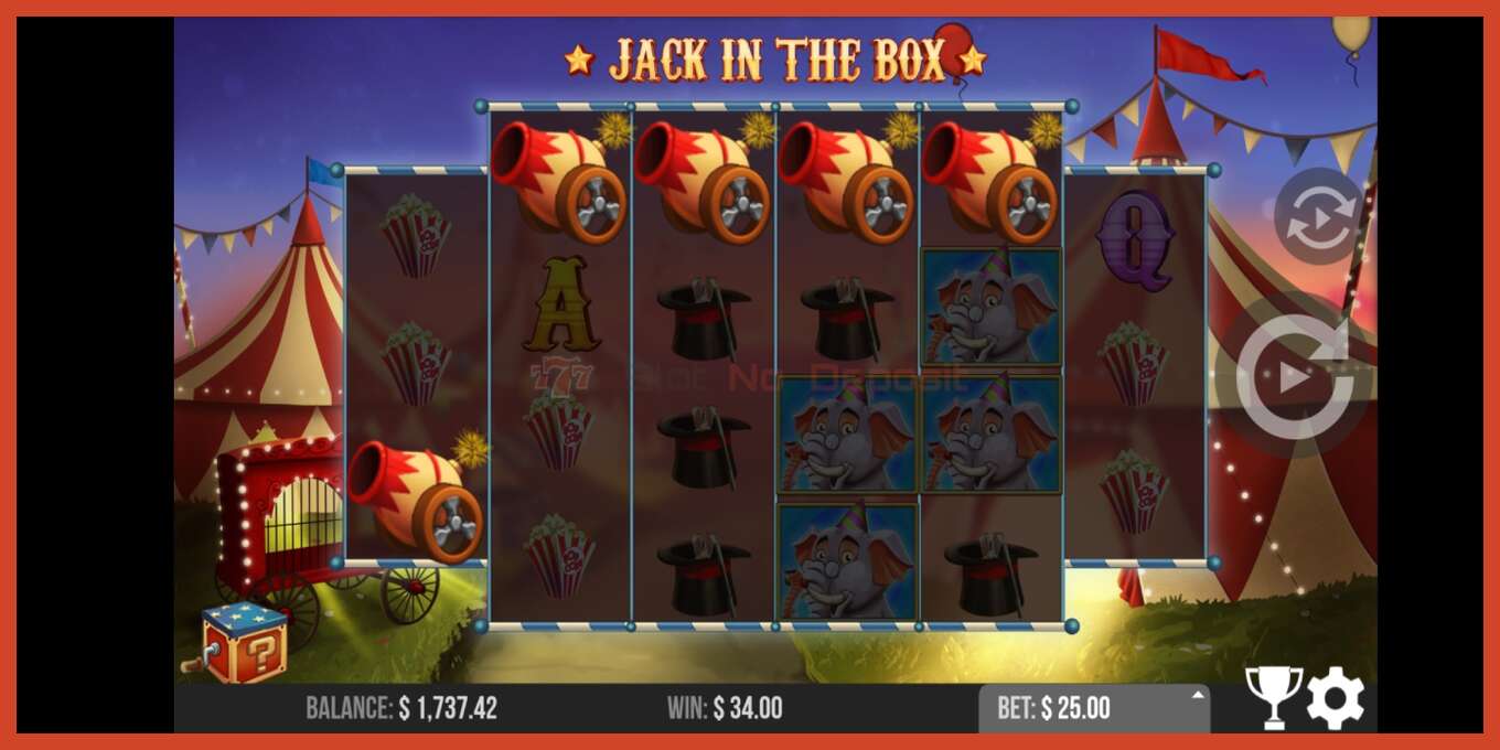 Slot скриншоту: Jack in the Box депозит жок, саны - 4