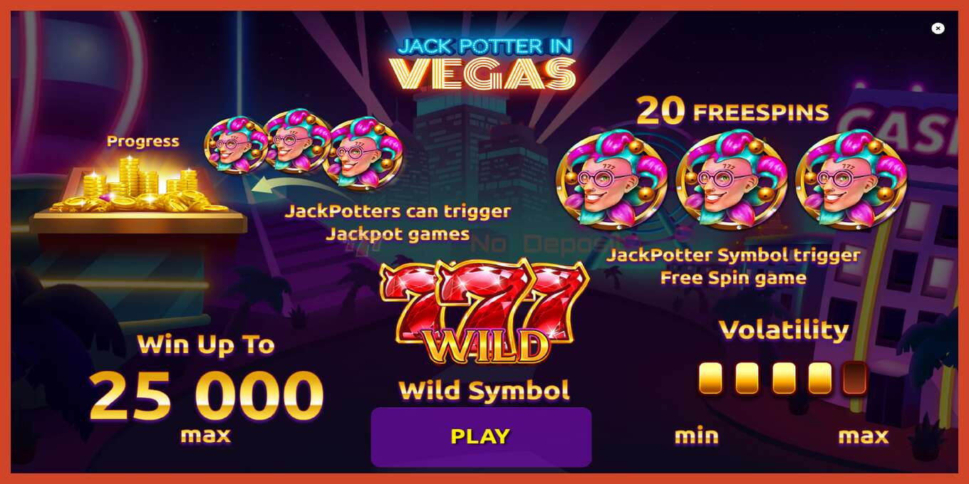 Pamja e ekranit të slotit: Jack Potter in Vegas pa depozitë, numri - 1