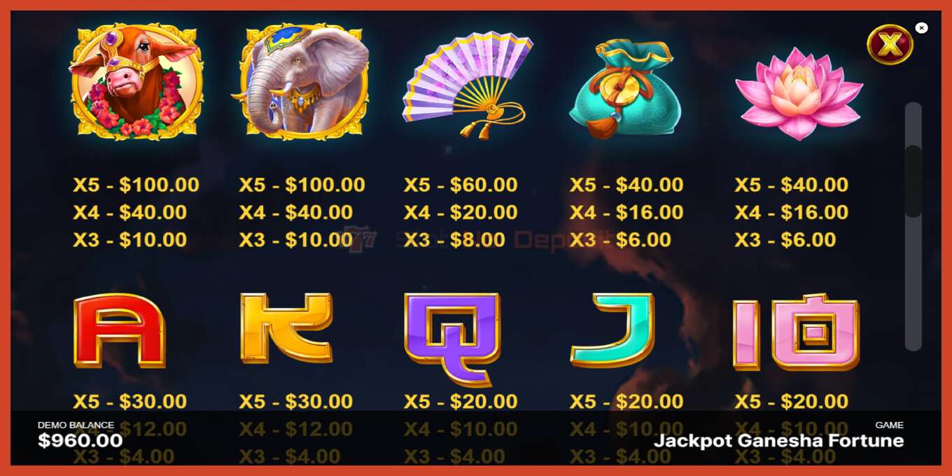 Slot screenshot: Jackpot Ganesha Fortune no deposit, number - 6