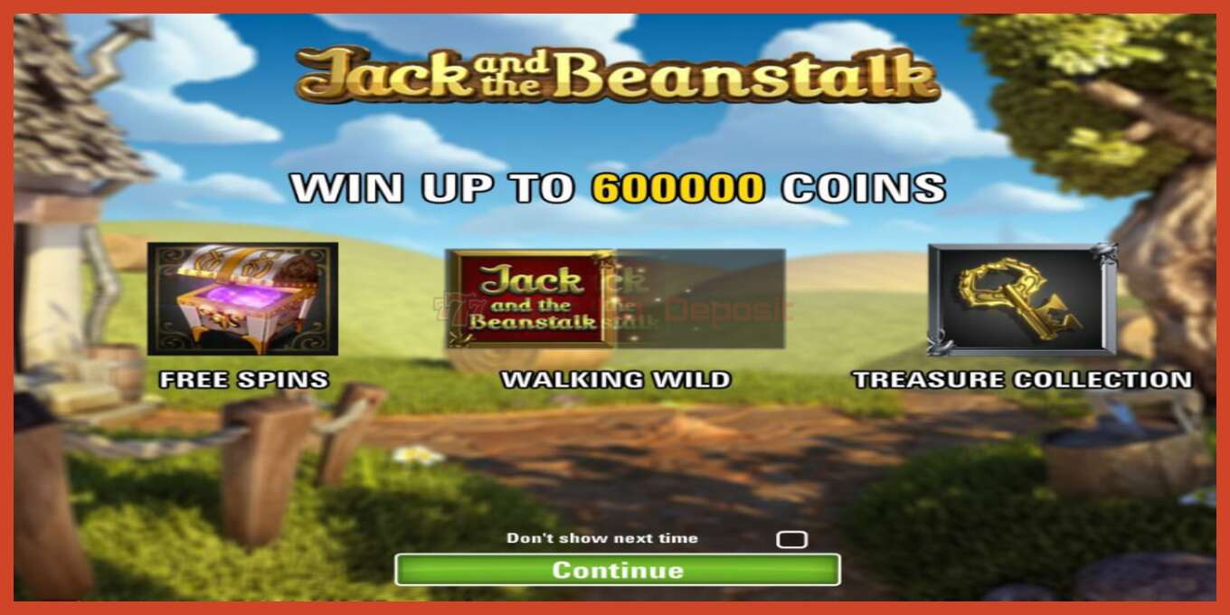 Slot screenshot: Jack’s Beanstalk no deposit, number - 1