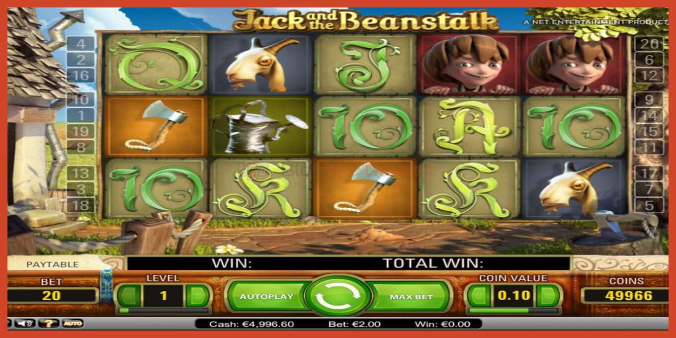 Slot screenshot: Jack’s Beanstalk no deposit, number - 2