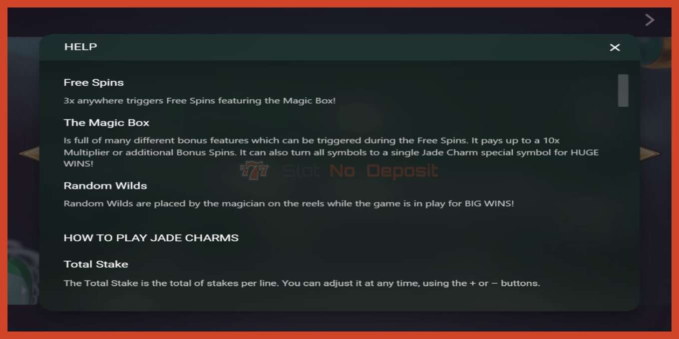 Slot screenshot: Jade Charms no deposit, number - 5